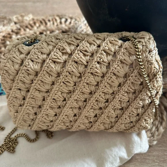 Tory Burch Small Convertible Raffia Bag - Picture 7 of 10